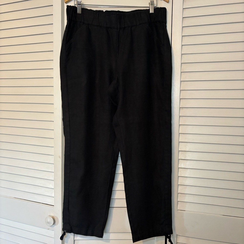 J.Jill Pure Jill Women’s Linen Black Cropped Pants Medium Tall
